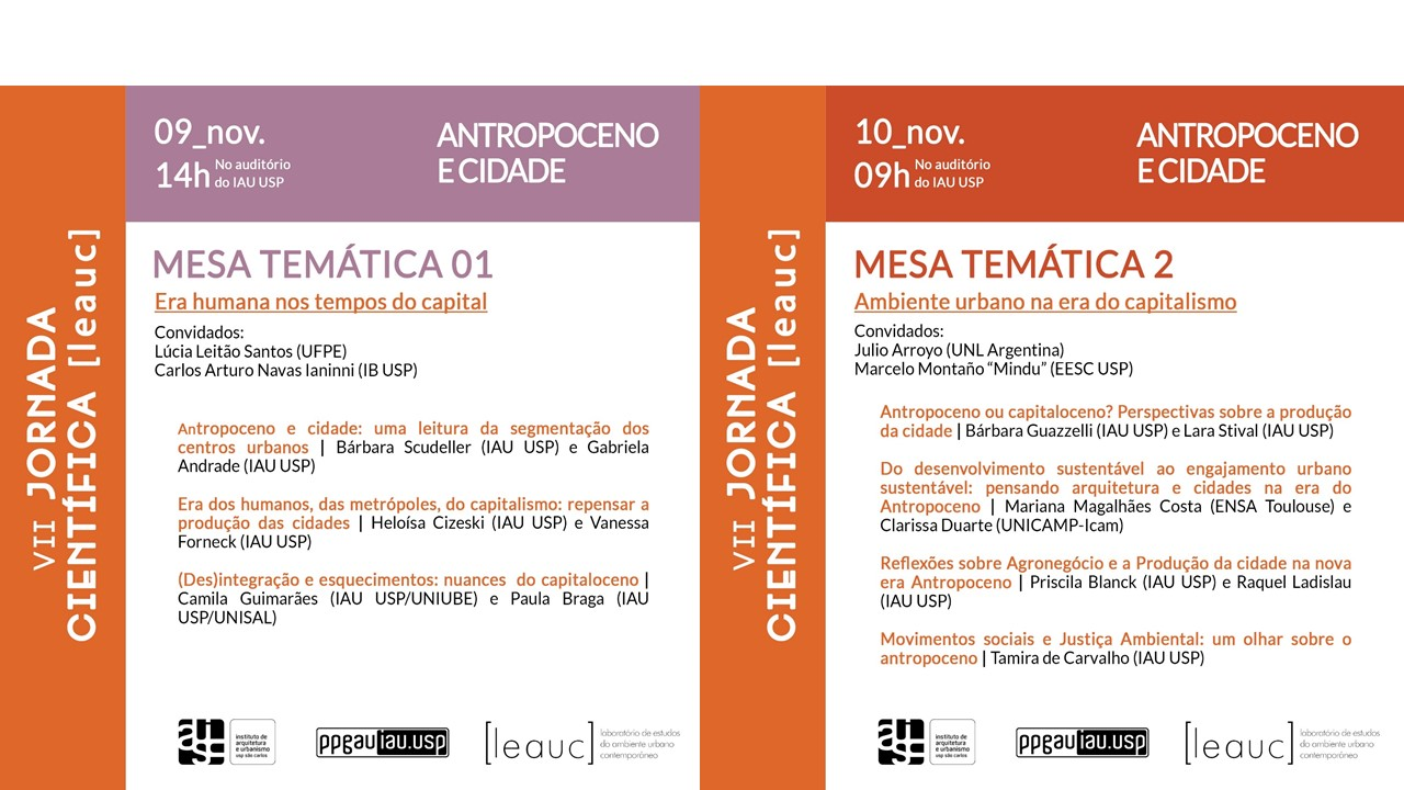 VII Jornada Científica LEAUC | ANTROPOCENO E CIDADE | 2023